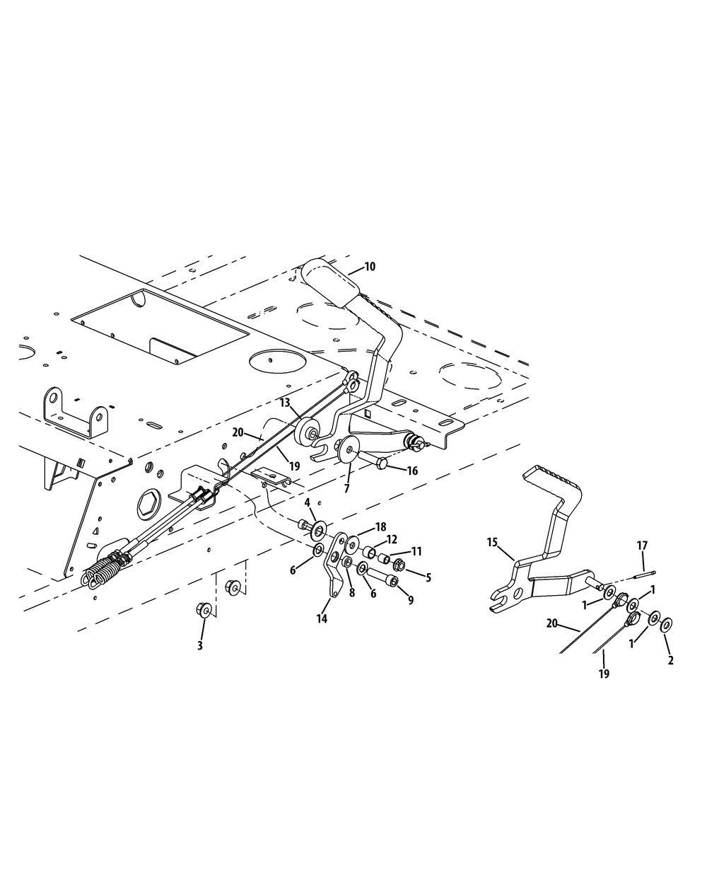 Brake Assembly Diagram and Parts List for Z-FORCE54 (17BF3AGX-17BF3AGX010)(2012) Cub Cadet Lawn Tractor